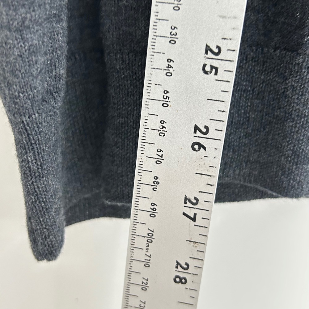 Bloomingdales 1/4 Zip Merino Wool Sweater XL Charcoal Gray Pullover Mock Neck - Picture 7 of 11